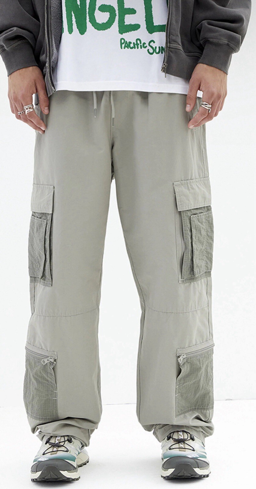 PacSun Shadow Baggy Cargo Pants Men XS Zipper Pockets