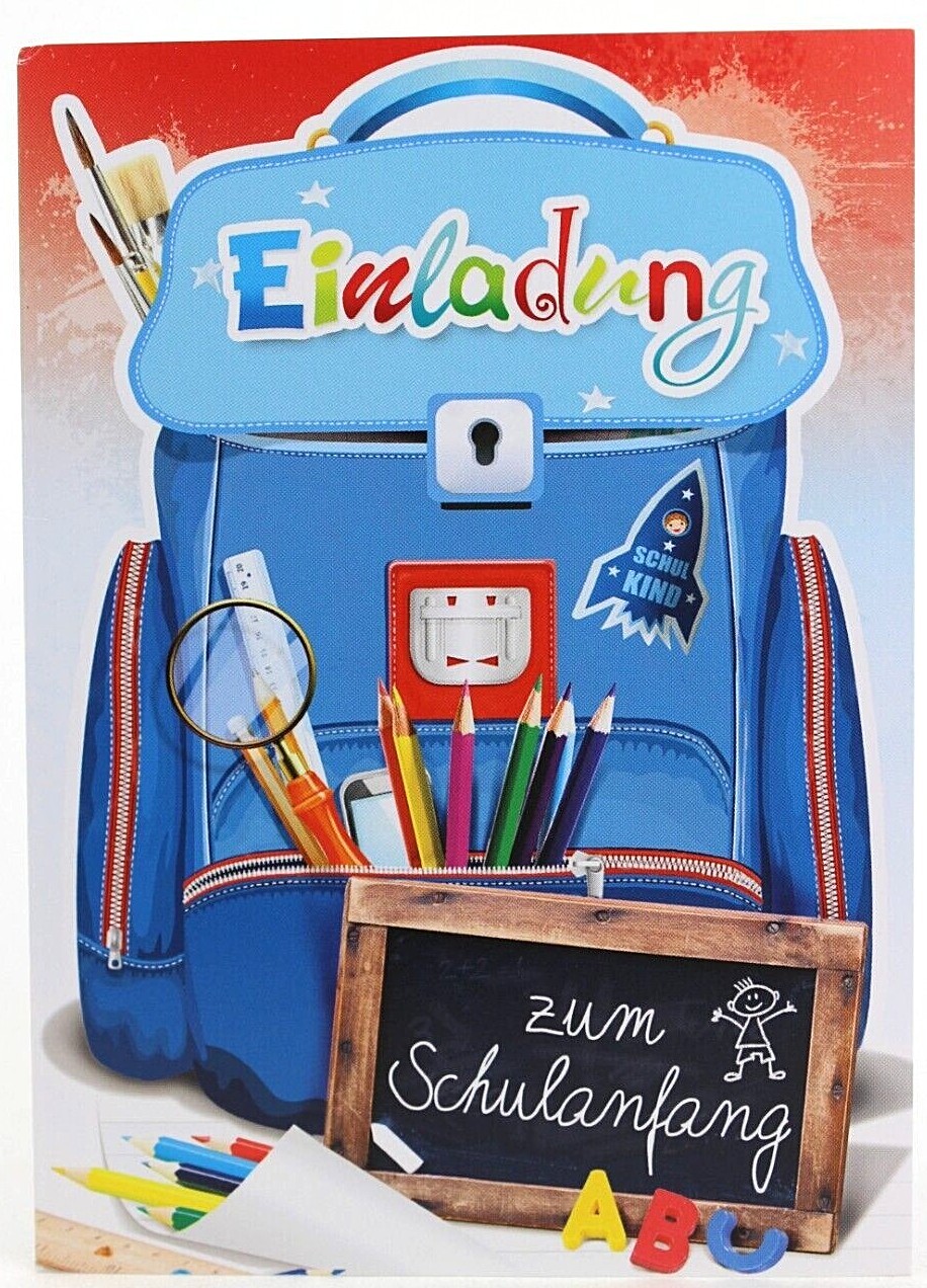 KE Einladungen Einschulung Karte mit Text Schulanfang Einladung Schule 1 Klasse