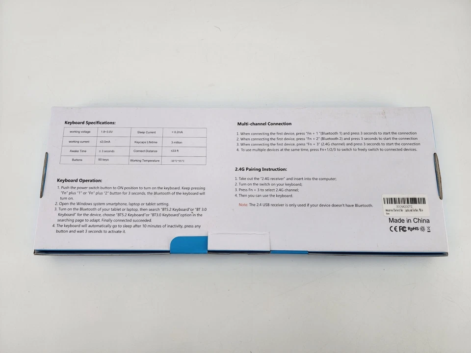 Wireless Bluetooth Keyboard • White • Bluetooth Only, No Dongle - Image 2 of 4