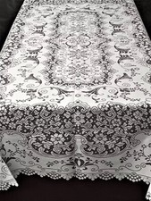 Katherine White Lace Tablecloth 60" x 84" Kitchen Diningroom Wedding Party