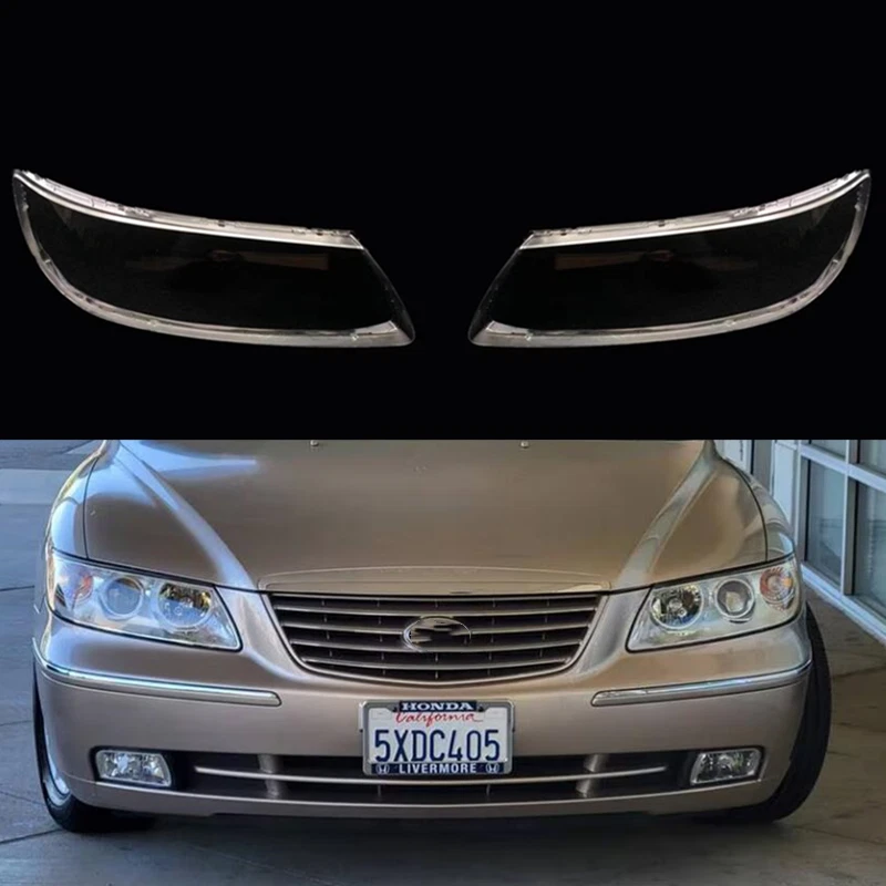 Par de cubiertas de lentes transparentes para faros 2 piezas aptas para Hyundai Azera 2006-2010 Foto 2 de 4