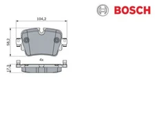Brake pad set, disc brake Bosch 0986494753 for Jaguar