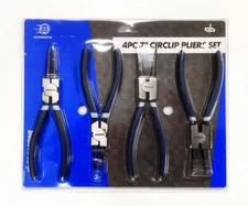 CIRCLIP PLIERS SET 4PC 7" INTERNAL AND EXTERNAL STRAIGHT AND BENT - TOOLZONE KDP