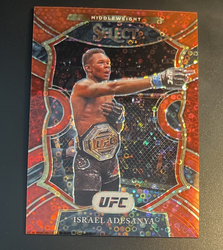 2021 Select UFC Concourse Israel Adesanya #64 Red Disco Prizm /199