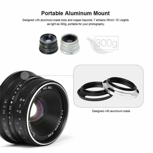 7Artisans 25mm F1.8 Manual Prime Camera Lens for Fuji X Sony E Micro M4/3 EF-M - Picture 4 of 14