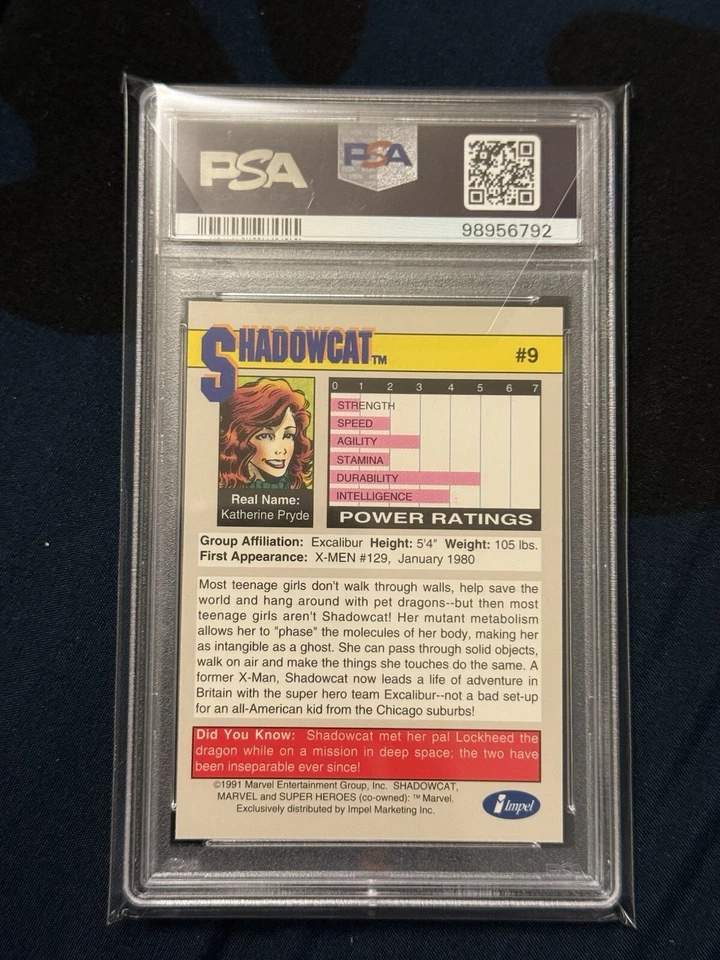 1991 Marvel Universe Shadowcat #9 PSA 10 GEM MINT *VERY RARE!! POPULATION 10!! - Image 2 of 2