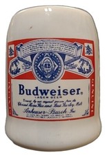 Mini taza de cerámica Budweiser Bud Light Beer, vintage, soporte para palillo de dientes/vaso para chupitos