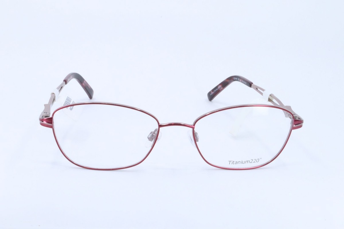 Titanium 220 T220-04 Burgandy Oval Women Full Rim 55-18-135  display picture 3