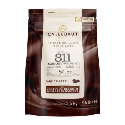 Belgian Dark Couverture Chocolate Semisweet Callets, 54.5% - 5.5 Lbs