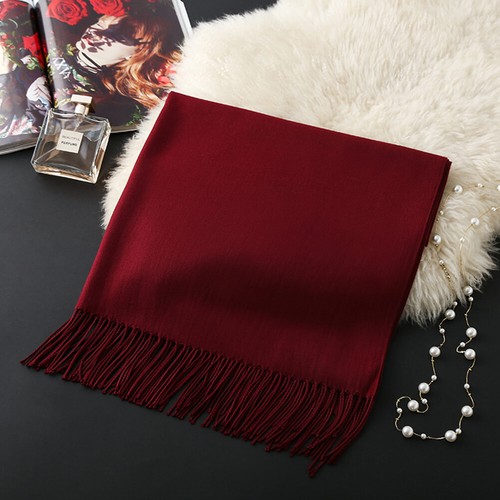 US Oversize Cashmere Scotland Wool Shawl Wrap Solid Blanket Mens Womens Scarf - Picture 9 of 32