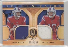 2020 Panini Gold Standard Golden Pairs 54/199 Josh Allen Cole Beasley #GP6 2j2