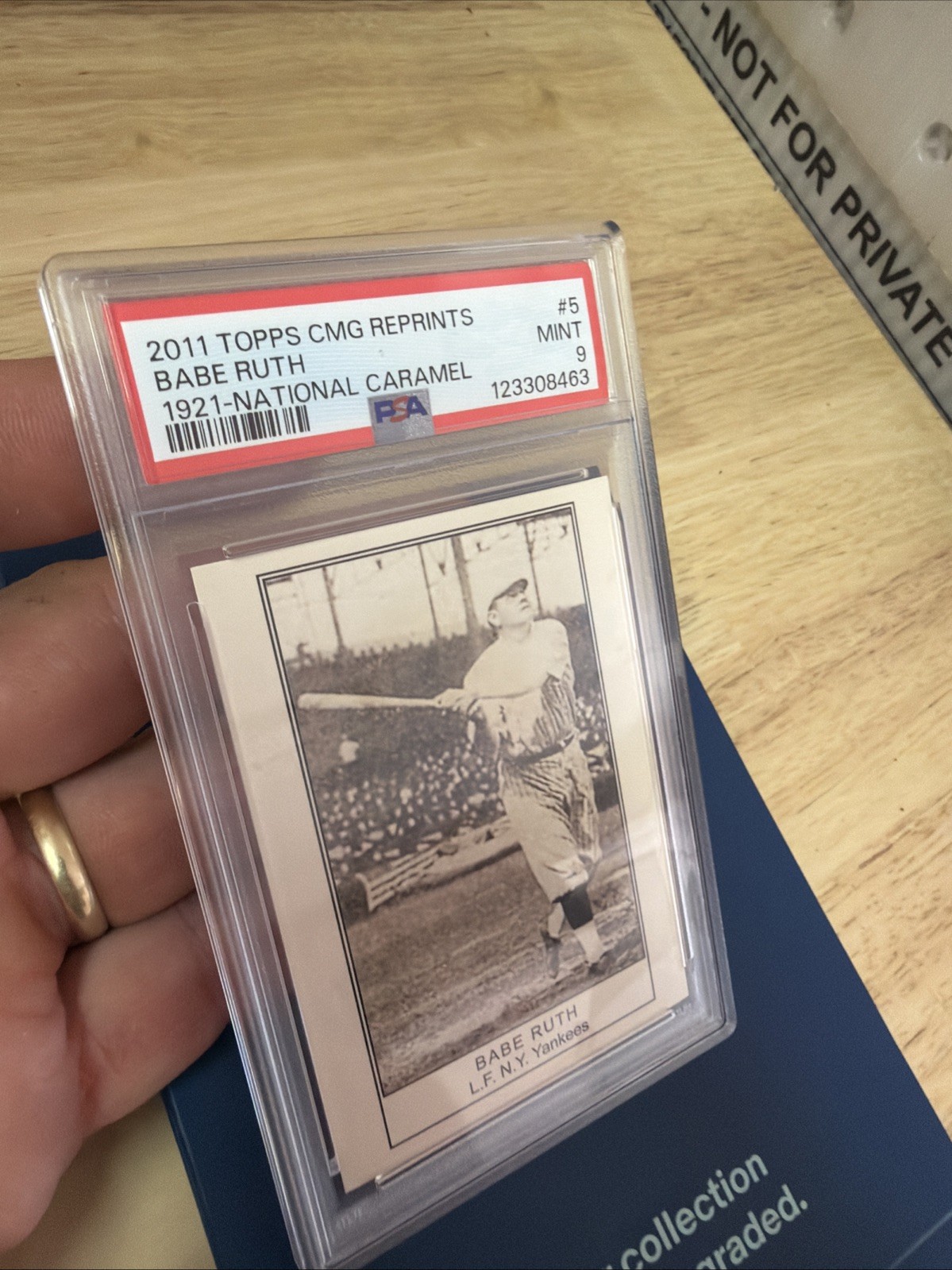 Babe Ruth Baseball Card PSA 9 Mint New York Yankees Memorabilia 2011 Topps MLB view 8