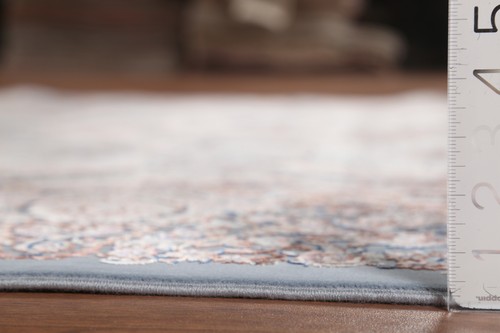 Luxurious Blue Turkish Area Rug 7x10 Gray Blue Living Room Carpet - Picture 18 of 18