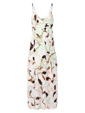 Women’s Silky Summer Dress Sleeveless V-Neck Flowy Midi Size 0 Starlight Blue