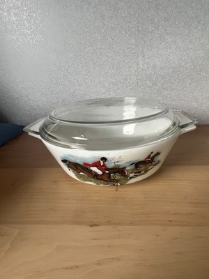  Vintage JAJ Pyrex Tally Ho Auflaufform mit Deckel 22 cm für Ringtons 