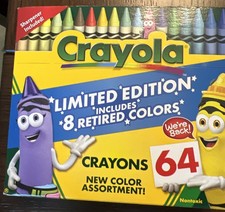 New 64 Count Crayola Limited Edition With 8 Retired Colors New