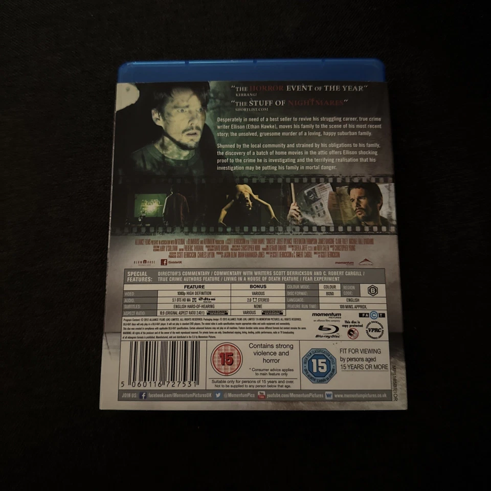Sinister Bluray - Horror - Ethan Hawke (Slipcover) - Image 2 of 3