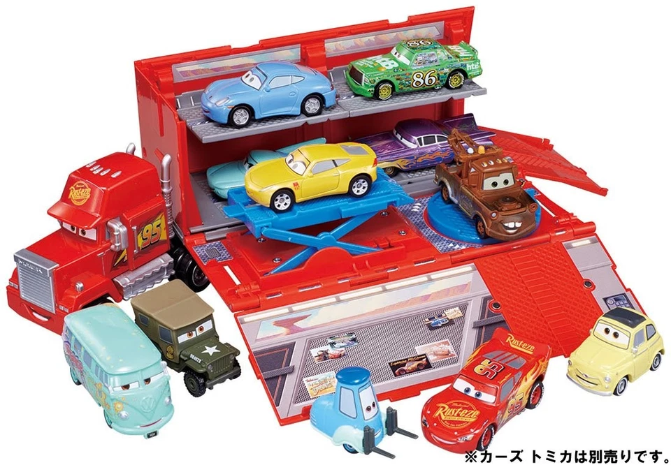 Disney Pixar Cars Tomica Let's Play with Maintenance Dock Toy Takara Tomy Foto 4 de 4