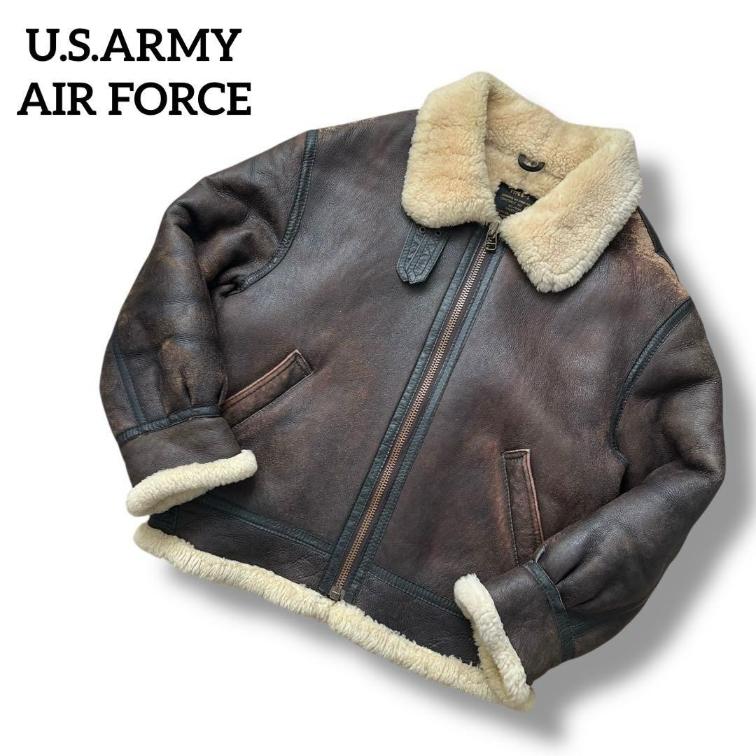 US Army Air Force B-3 Shearling Flight Jacket Sheepskin Used