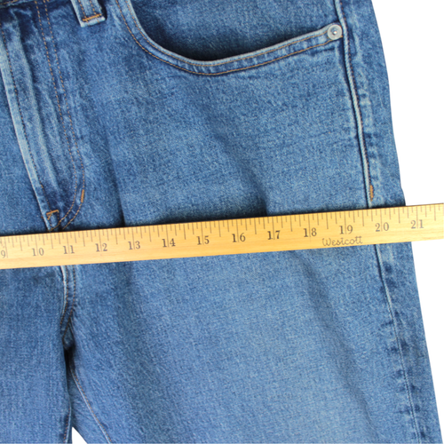 Jeans Madewell uomo taglia 34x32 blu jeans conici rilassati lavaggio medio vita media - Foto 12 di 16