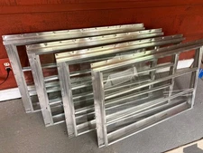 Four Vintage JALOUSIE Crank Window-Aluminum 1960's RV Trailer Camper