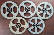 Grey or Tan Plastic Movie Film Reel, 8 mm, 200' - 5" - 200 Ft Film Reel, Used