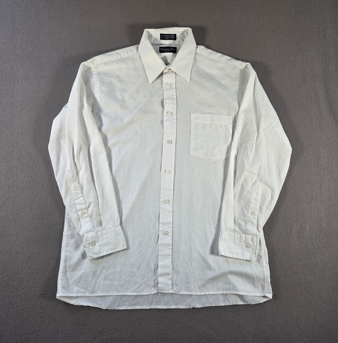Christian Dior ワイシャツ Vintage Christian Dior Monsieur Shirt Mens 16.5 White Striped Long