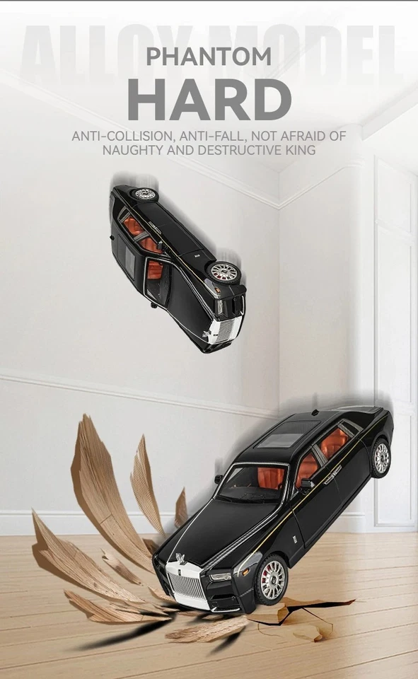 1:18 Rolls-Royce Phantom Car Alloy Model Diecast  Model Collection Kids Gift - Image 4 of 4