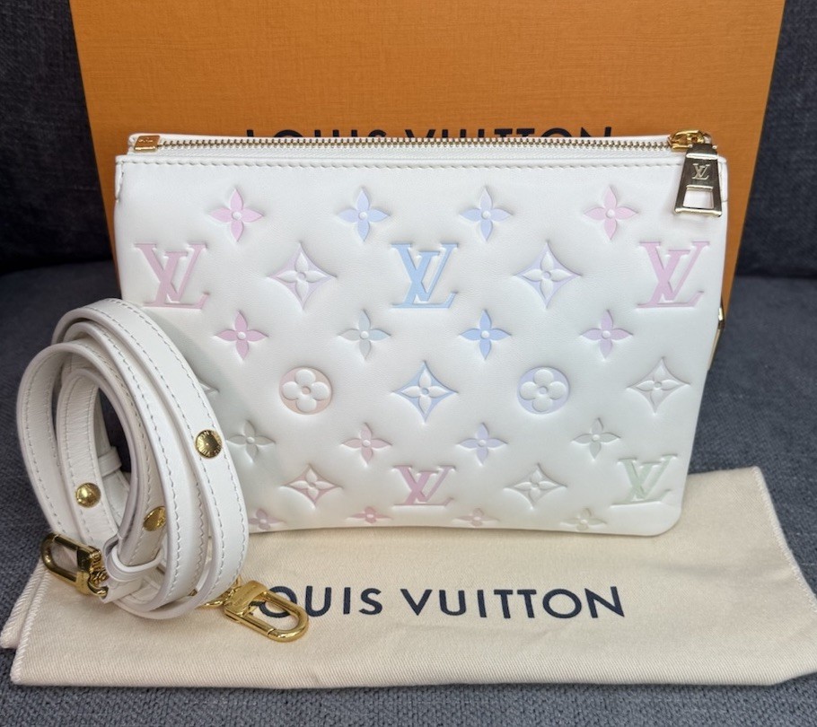 Louis Vuitton Coussin BB Monogram Embossed Lambskin Bag Milky Way