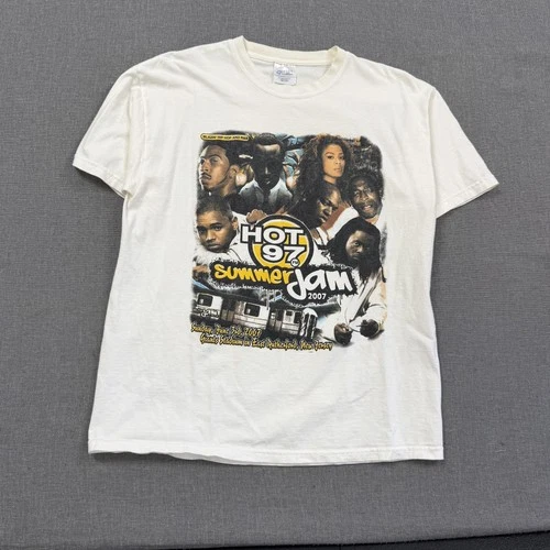 Hot 97 Summer Jam T-Shirt Mens Large White Hip 2000s vintage concert t-shirt, vintage, size L, single stitch, B+ condition