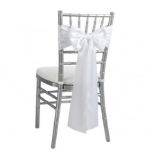 Satin Chair Sashes Chair Bows Ribbons Party Wedding Decoration 10 White
