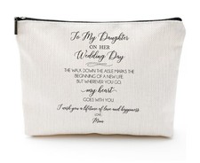 Makeup Bag for Bride - To My Daughter On Her Wedding Day Gifts for Daughter, ...