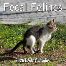 2026 Fecal Felines Monthly Wall Calendar - Pooping Cats Calendar | 2026 Prank Gi