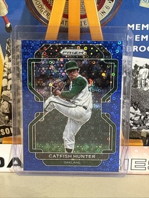 CATFISH HUNTER 2022 Panini Prizm Tier II BLUE Donut Circles PRIZM /199 #147 HOF 