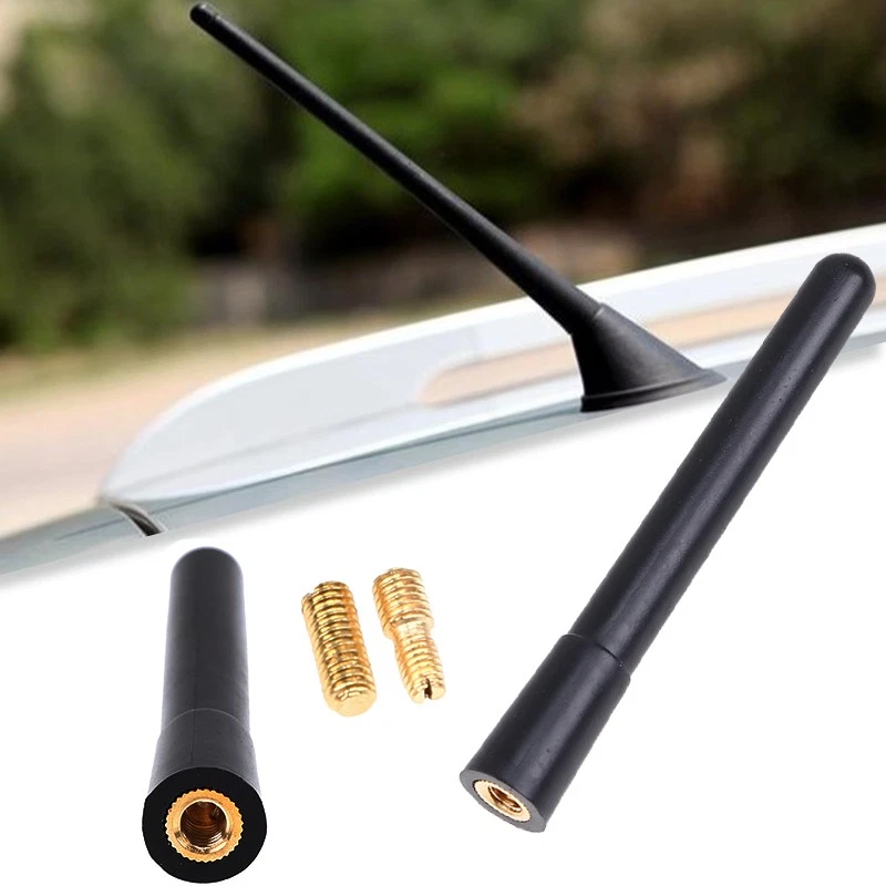 Mástil de antena corto negro de 4" radio AM/FM para Chevy Silverado GMC Sierra 2006~2021 Foto 3 de 4