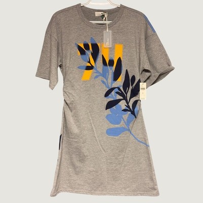 Daily Practice by Anthropologie Grey Graphic T-Shirt Mini Dress NWT Size M