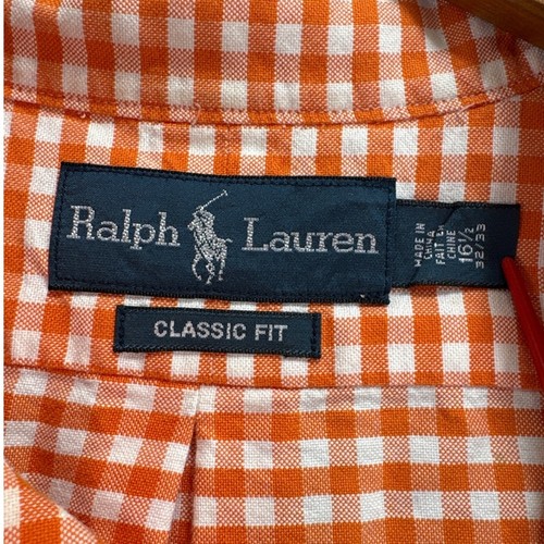Ralph Lauren Herren Hemd Classic Fit Orange Gingham Button Down 16,5 32/33 L - Bild 3 von 7