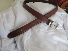 greg norman men belt genuine leather belt 38" brown nickle buckle loop