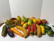 lot of 33 vintage Faux fruit and vegetable assortment