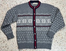 L.L. Bean Women's Vtg Button Up Long Sleeve Wool Blend Cardigan Sweater Size L