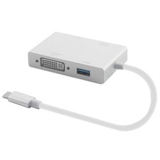 4 in 1 USB-C Type-C to 4K HDMI VGA DVI Converter USB 3.0 Hub Adapter For Mac S
