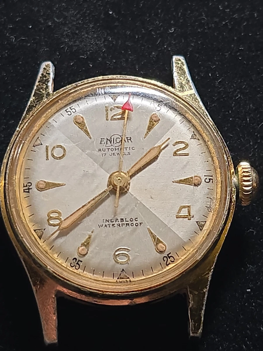 エニカオートマチック17jewels キャリバーAR-1034希少十角リューズ Enicar 17 Jewels with Vintage Wristwatches for sale | eBay