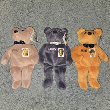 THE THREE STOOGES limited editon beanie babies set of 3