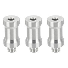 3 x 1/4" Female to M8 Male Camera Spigot Screw Converter Tripod Adapter Silver