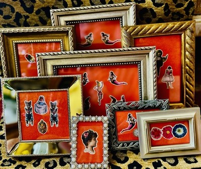LOT of 8 VINTAGE Quality PICTURE FRAMES  MCM Small & Mini 5x7 4x6 4x4 2.5x3.5 