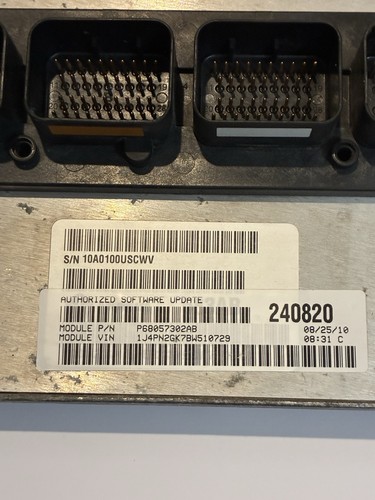 2011 Jeep Liberty 3.7 AUTO ECM PCM ECU Engine Computer P68057302AB - Picture 2 of 3