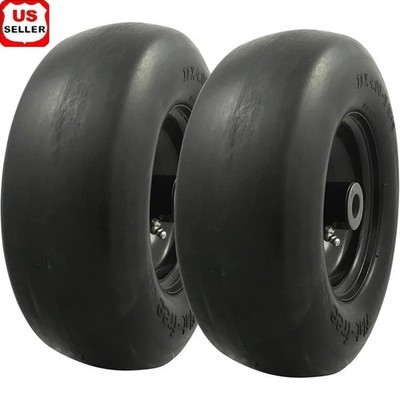 Zero Turn Mower Tire Wheel Assembly 11x4 Flat Free 2 Pack Universal Adapter New
