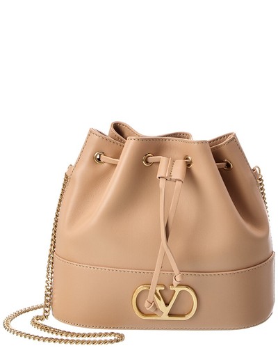 Valentino Vlogo Leather Bucket Bag Women's