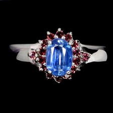 NWT KYANITE, RHODOLITE GARNET RING SIZE 9 IN 925 STERLING SILVER