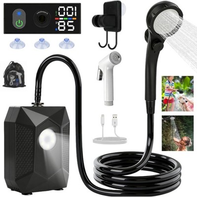 Tragbare Campingdusche Akku Mobile Duschen 6000mAh mit Pumpe für Camping Garten
